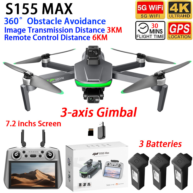 Drone Gimbal 3 Axis - S155 MAX Drone GPS WIFI 3KM