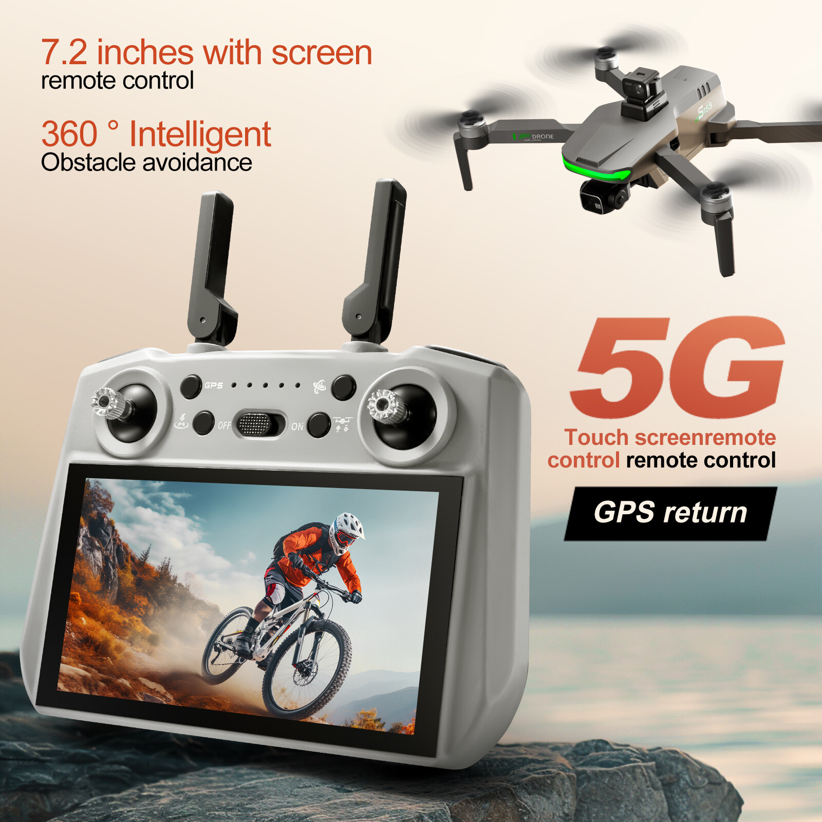 S155 MAX Drone GPS WIFI 3KM FP - đánh giá và giá Drone Gimbal 3 Axis